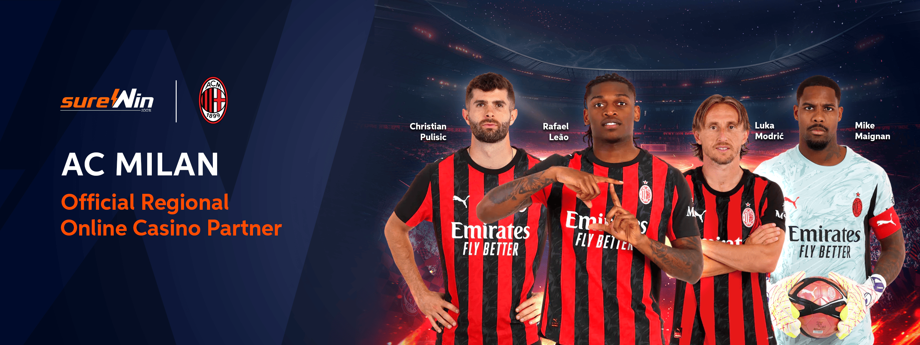 sureWin x AC Milan official regional online casino partner